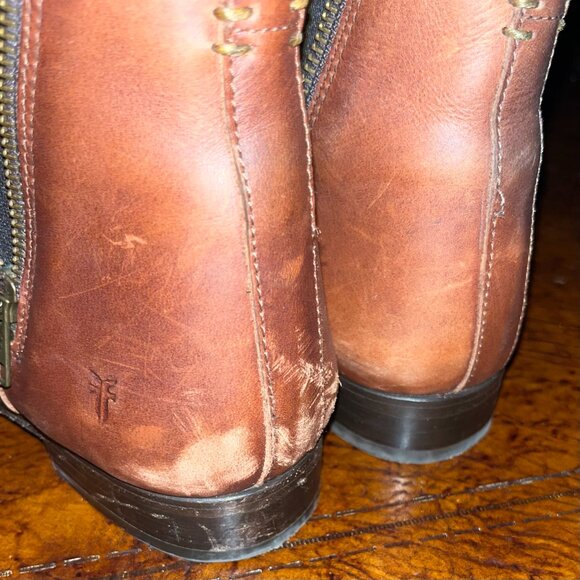 Frye Carly Zip Chelsea Booties in Cognac - Picture 14 of 14